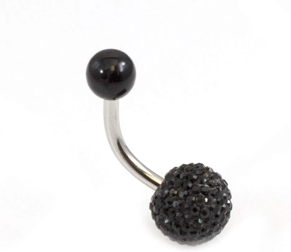 BodyJewelryOnline Belly Button Ring with Acrylic Textured Designed Balls 14ga 3/8 inches 10mm