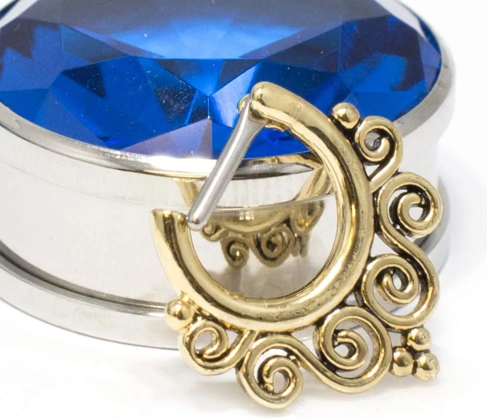 BodyJewelryOnline Septum Piercing Clicker - Tribal Swirls - 14ga or 16ga - 4 Color Options - 316L