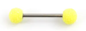 BodyJewelryOnline Tongue Barbell with Acrylic Textured Designed Balls 14ga 5/8 inches -15mm