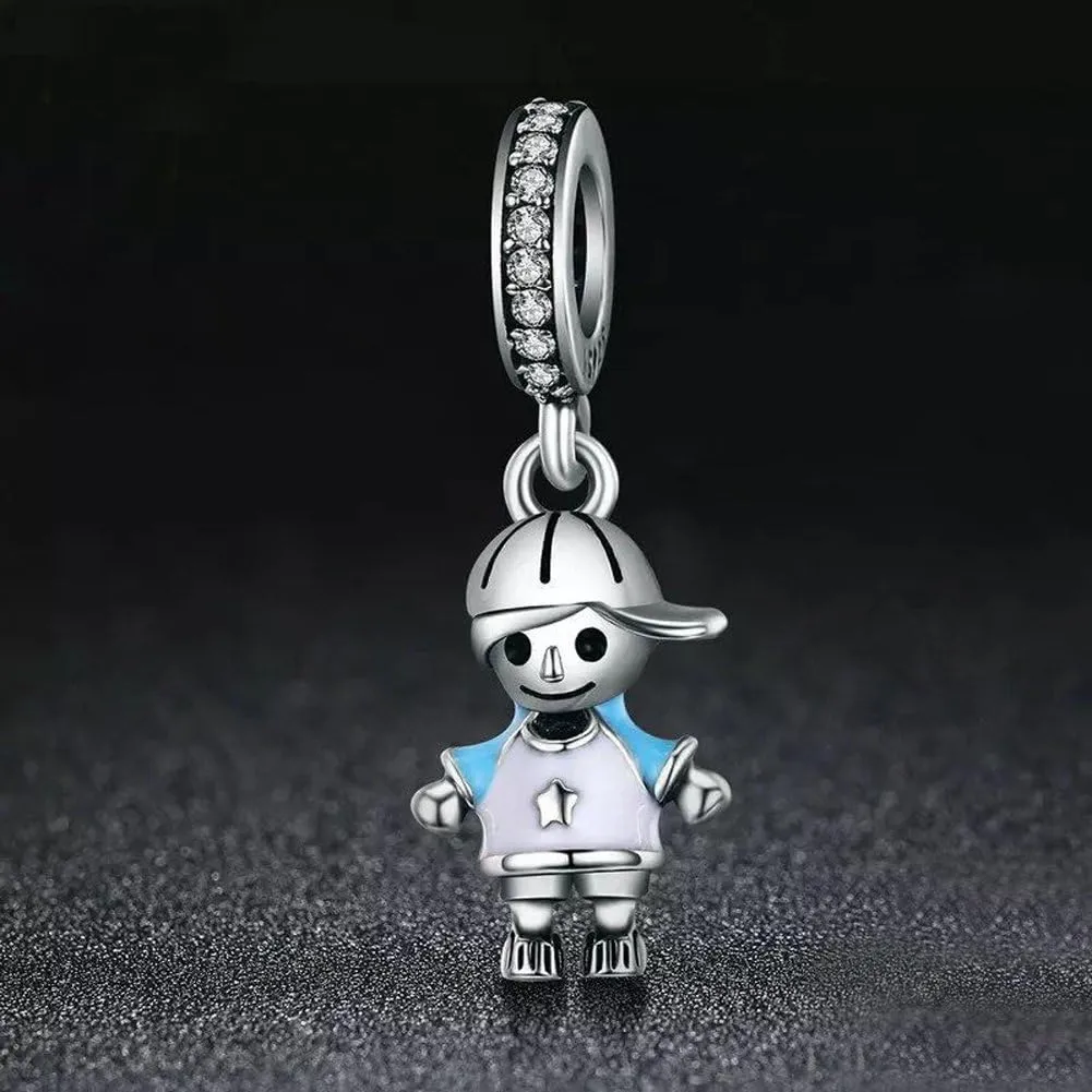 Boy OR Girl Dangle 925 Sterling Silver Charm Beads for Fashion Charms Bracelet & Necklace