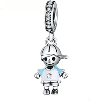 Boy OR Girl Dangle 925 Sterling Silver Charm Beads for Fashion Charms Bracelet & Necklace