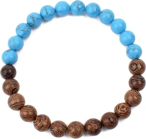 Bracelet Wooden Beads Balance Black Lava Rock Bangles Jewelry 8mm Natural Wood Women Prayer Jewelry Yoga Bracelets,10,23cm-9.1inch