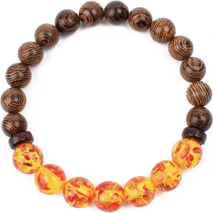 Bracelet Wooden Beads Balance Black Lava Rock Bangles Jewelry 8mm Natural Wood Women Prayer Jewelry Yoga Bracelets,12,19cm-7.5inch