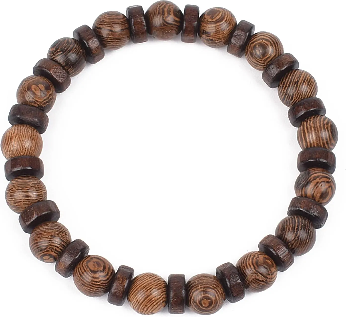 Bracelet Wooden Beads Balance Black Lava Rock Bangles Jewelry 8mm Natural Wood Women Prayer Jewelry Yoga Bracelets,13,17cm-6.7inch
