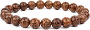 Bracelet Wooden Beads Balance Black Lava Rock Bangles Jewelry 8mm Natural Wood Women Prayer Jewelry Yoga Bracelets,18,23cm-9.1inch