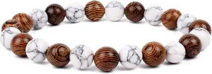 Bracelet Wooden Beads Balance Black Lava Rock Bangles Jewelry 8mm Natural Wood Women Prayer Jewelry Yoga Bracelets,20,19cm-7.5inch