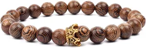 Bracelet Wooden Beads Balance Black Lava Rock Bangles Jewelry 8mm Natural Wood Women Prayer Jewelry Yoga Bracelets,32,23cm-9.1inch