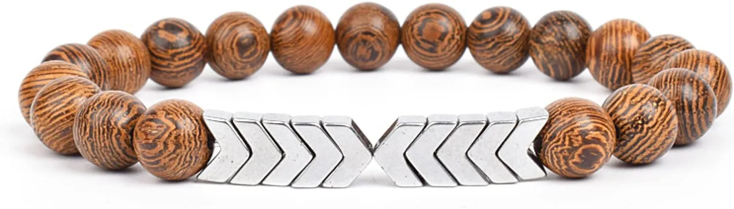 Bracelet Wooden Beads Balance Black Lava Rock Bangles Jewelry 8mm Natural Wood Women Prayer Jewelry Yoga Bracelets,34,17cm-6.7inch