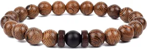 Bracelet Wooden Beads Balance Black Lava Rock Bangles Jewelry 8mm Natural Wood Women Prayer Jewelry Yoga Bracelets,37,21cm-8.3inch