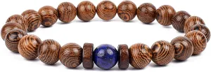 Bracelet Wooden Beads Balance Black Lava Rock Bangles Jewelry 8mm Natural Wood Women Prayer Jewelry Yoga Bracelets,38,17cm-6.7inch
