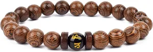 Bracelet Wooden Beads Balance Black Lava Rock Bangles Jewelry 8mm Natural Wood Women Prayer Jewelry Yoga Bracelets,39,23cm-9.1inch