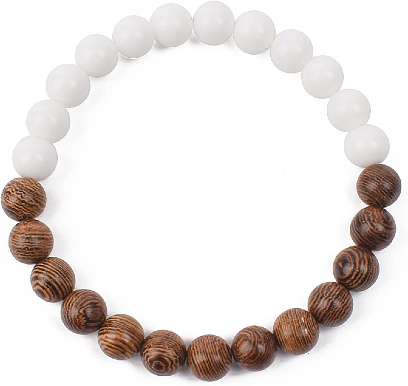 Bracelet Wooden Beads Balance Black Lava Rock Bangles Jewelry 8mm Natural Wood Women Prayer Jewelry Yoga Bracelets,6,19cm-7.5inch