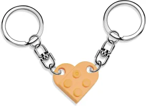 Brick Heart Keychain for Couples Best Friend BFF Matching Heart Keychain Set, Sweet Gifts for Girlfriend Boyfriend