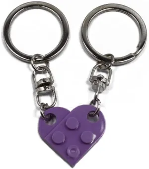 Caiyao 2Pcs Matching Brick Heart Keychain for Couples, Best Friend Heart Keychains Valentines Day Birthday Key Chain