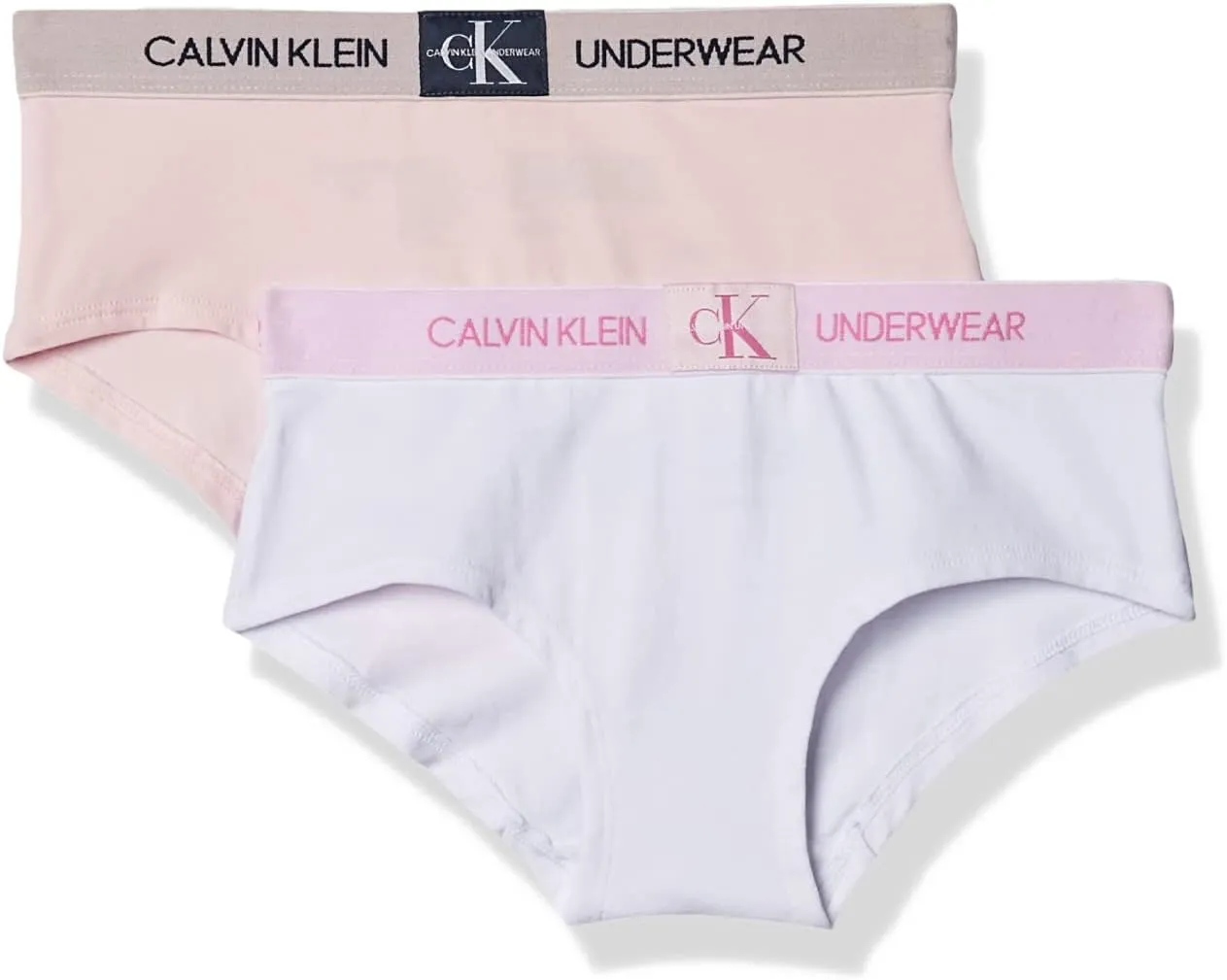 Calvin Klein Girls' Modern Cotton Hipster Panty Underwear, 2 Pack