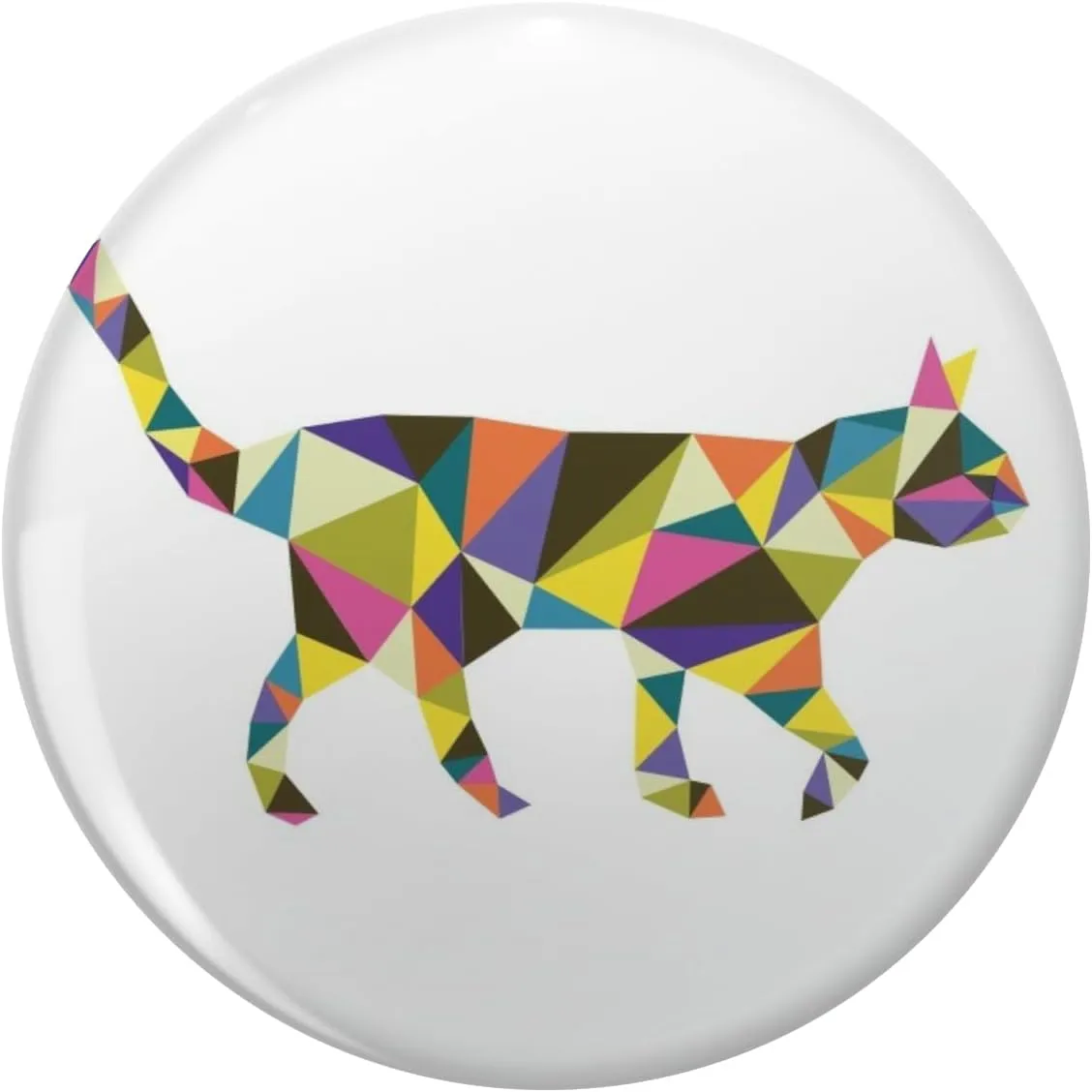 Cat Artistic Colorful Geometric White Collection Lapel Pin Cute Brooch Pins Badges