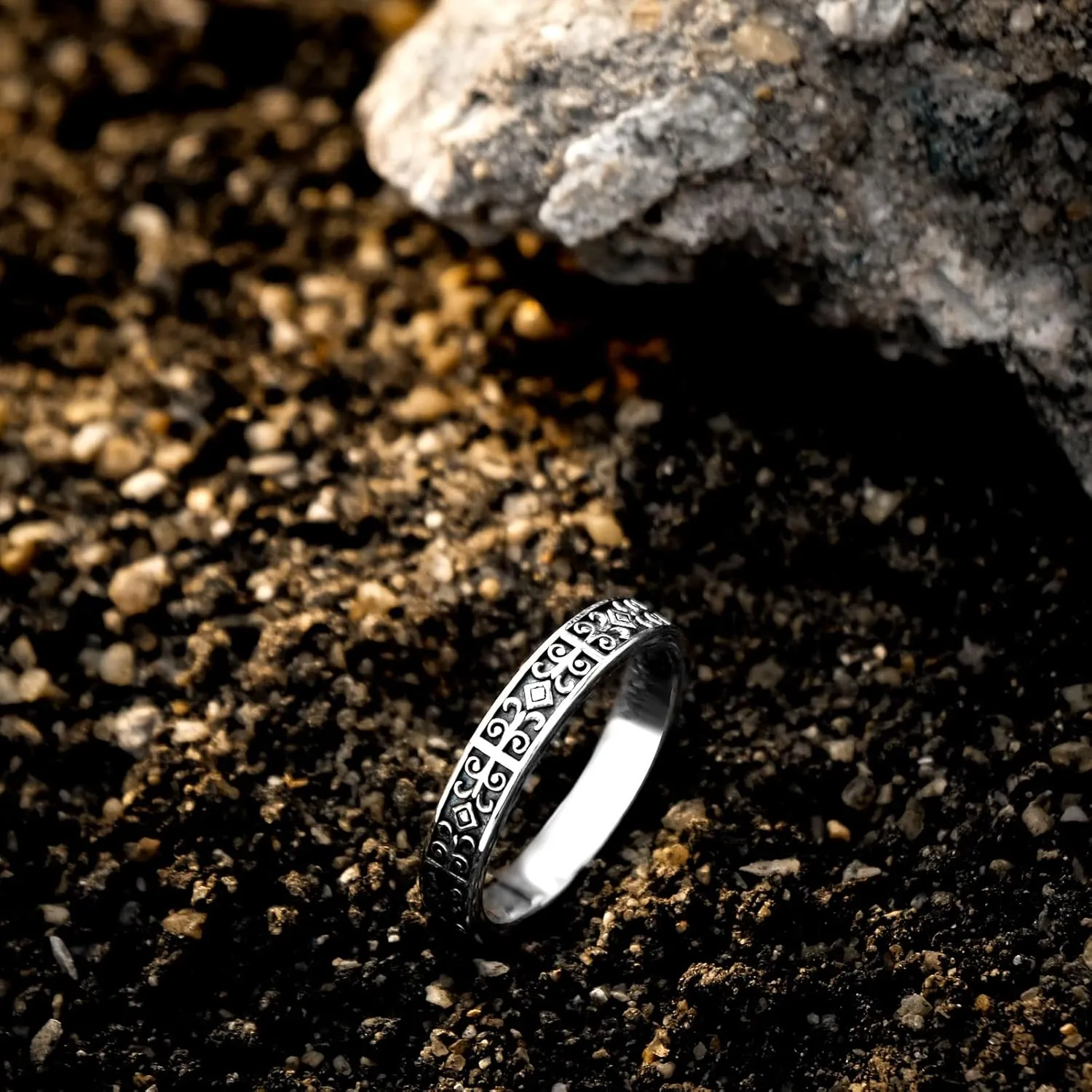 Celtic Wedding Band Ring for Men 925 Sterling Silver Irish Celtic Eternity Ring Retro Stackable Ring Couple Memorial Gift for Engagement Anniversary Size 4-16
