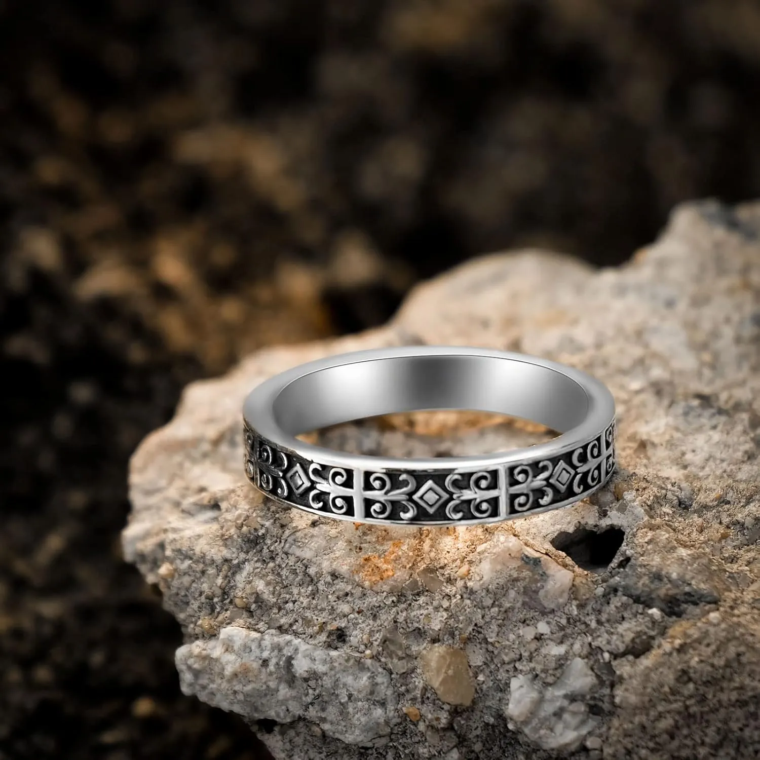 Celtic Wedding Band Ring for Men 925 Sterling Silver Irish Celtic Eternity Ring Retro Stackable Ring Couple Memorial Gift for Engagement Anniversary Size 4-16