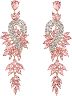 Chandelier Dangle Drop Earrings for Women Rhinestone Statement Earring Marquise Crystal Cluster Brides Wedding Bridal