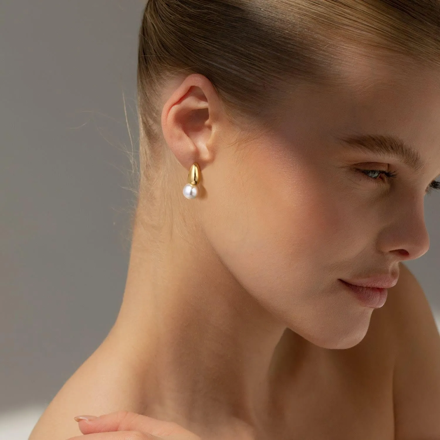 CHESKY Pearl Earrings for Women, Dainty 14K Gold Plated/925 Sterling Silver Drop Quality Handpicked AAA  Freshwater Cultured Round Pearls Dangle Earrings Wedding Jewelry for Women Gifts