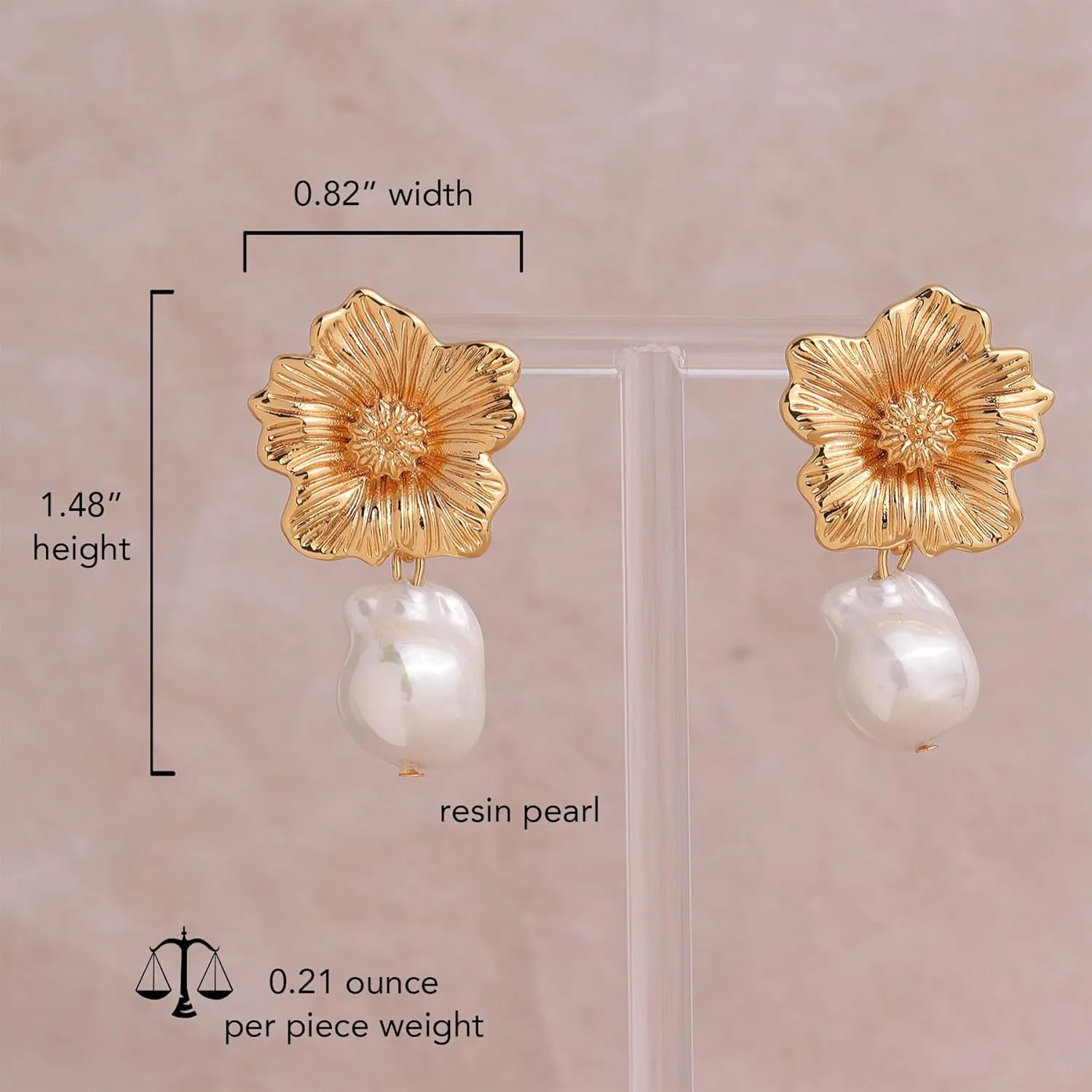 Chunky Gold Drop Dangle Earrings for Women, Trendy Statement Jewelry Gift