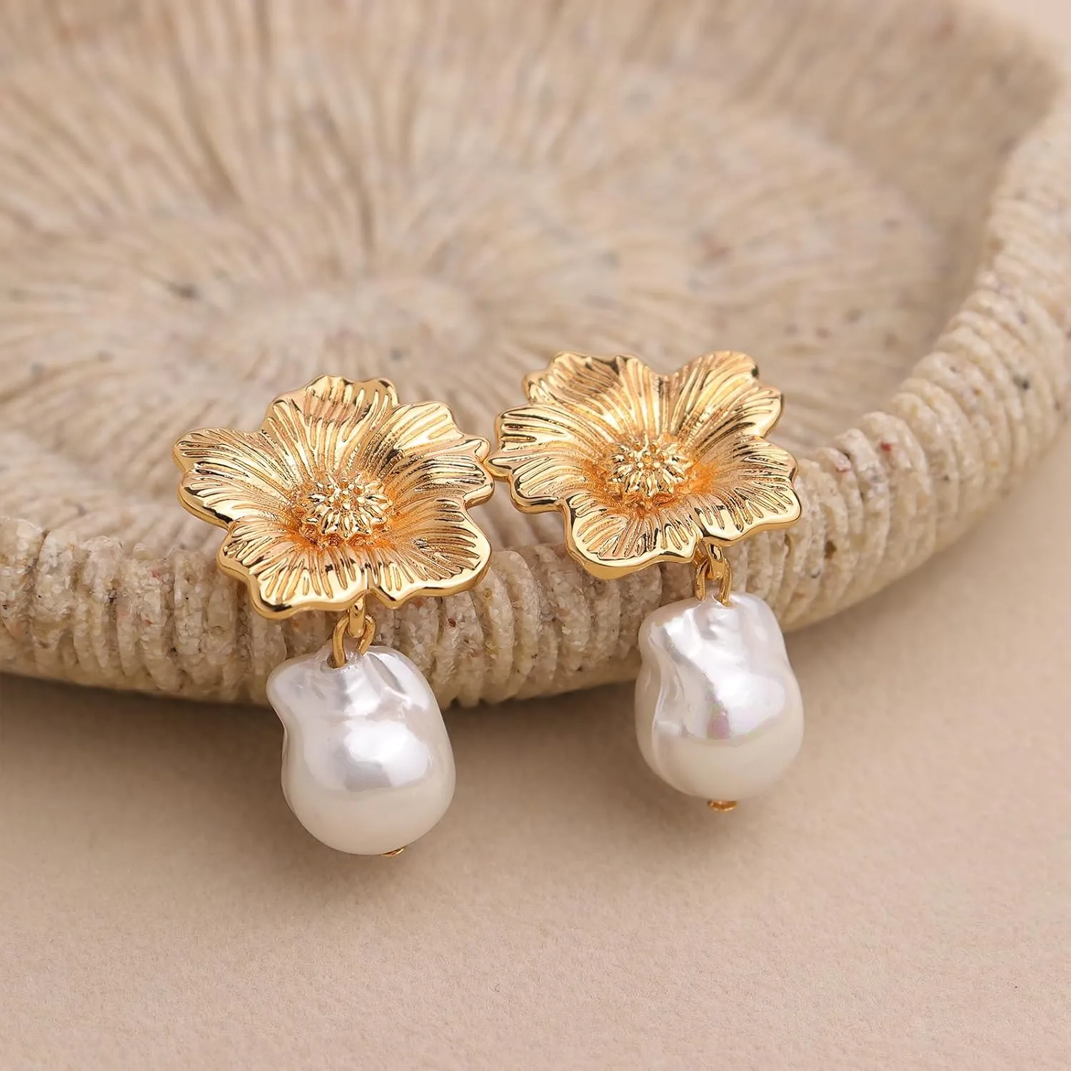 Chunky Gold Drop Dangle Earrings for Women, Trendy Statement Jewelry Gift