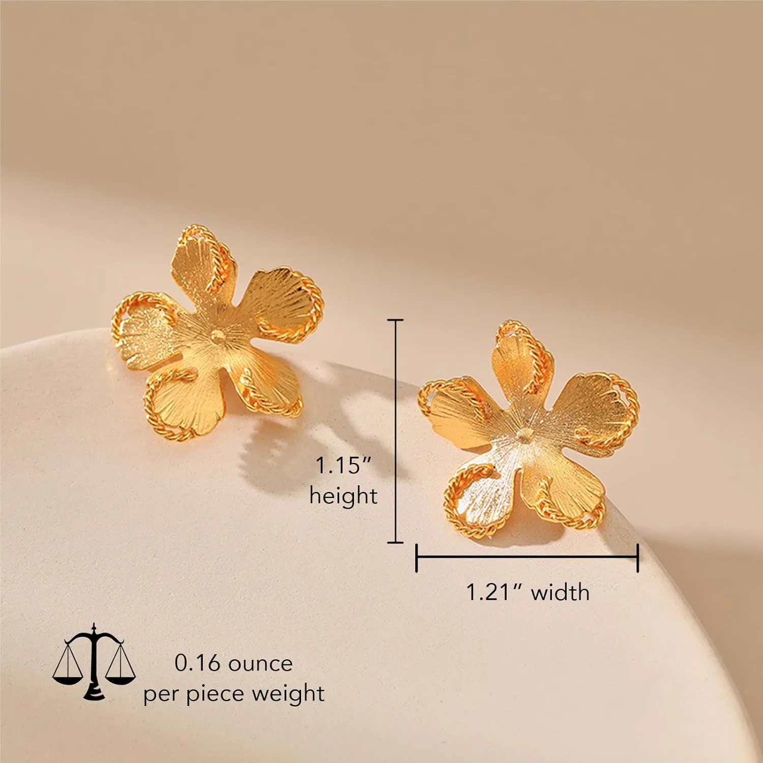 Chunky Gold Stud Earrings for Women, Trendy Statement Earing Summer Party Prom Fashion Jewelry Gifts