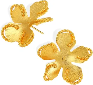 Chunky Gold Stud Earrings for Women, Trendy Statement Earing Summer Party Prom Fashion Jewelry Gifts