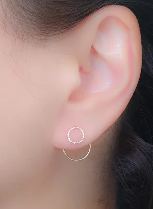 Circle Ear Jackets, Gold Ear Jacket, Double Earrings, Ear Jacket Earrings, Circle Geometric Earrings, Modern Jewelry, Front Back Earrings (gold-filled)