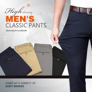 Classic Men's Trousers with Good Elasticity