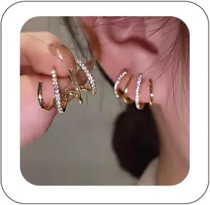 Claw Earrings for Women Gold Plated Claw Earrings Cuff Hoop Earrings for Women Hypoallergenic Ear Wrap Piercing Stud Earrings Trendy Warp Cuff Earrings Dainty Jewelry for Women