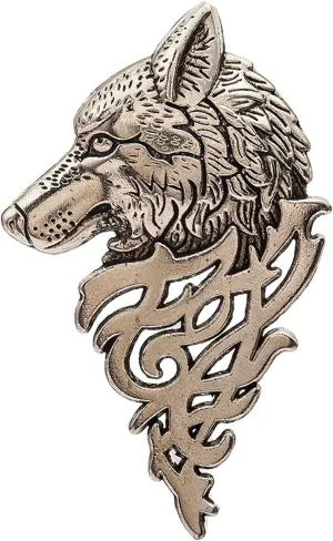 coadipress Vintage Bohemian Wolf Pin Brooch Fashion Animal Dire Wolf Head Coyote Antique Retro Lapel Brooches Badge Men's Suits Buckle Neckwear Accessories