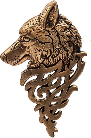 coadipress Vintage Bohemian Wolf Pin Brooch Fashion Animal Dire Wolf Head Coyote Antique Retro Lapel Brooches Badge Men's Suits Buckle Neckwear Accessories