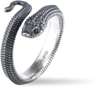 COPPERTIST.WU Hognose Snake Ring Open Rings 925 Sterling Silver Rings Gothic Vintage Aesthetic Jewelry Gift for Women Men