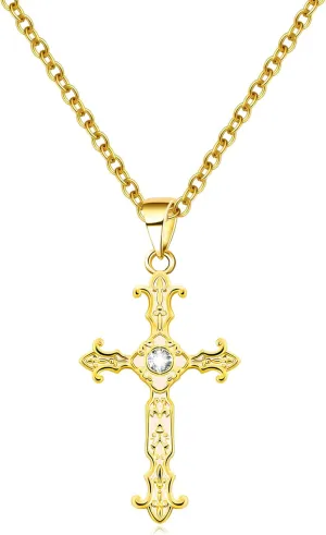 Cross Necklace for Women 14K Gold Plated Necklace Dainty Layered Necklaces Everyday Jewelry for Women
