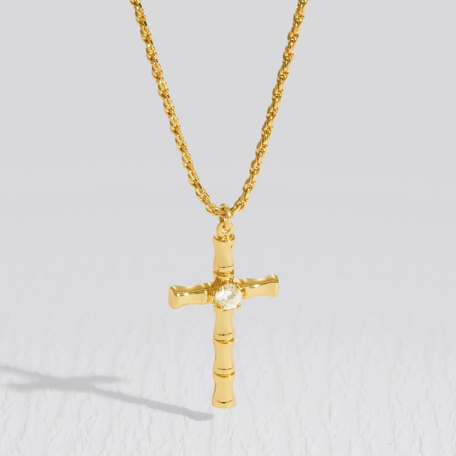 Cross Necklace for Women Trendy 14K Gold Plated Cubic Zirconia Cross Pendant Necklaces Handmade Christian Everyday Jewelry Gifts for Women