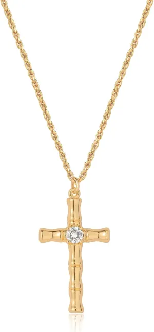 Cross Necklace for Women Trendy 14K Gold Plated Cubic Zirconia Cross Pendant Necklaces Handmade Christian Everyday Jewelry Gifts for Women