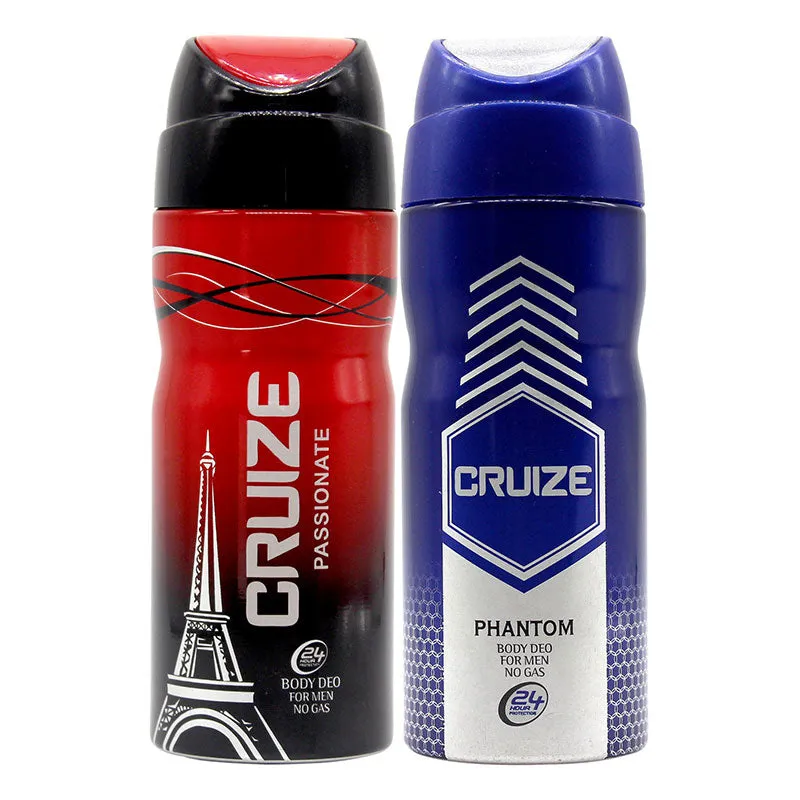 Cruize Phantom & Passionate No Gas Deo For Him ( 150ml x 2 )