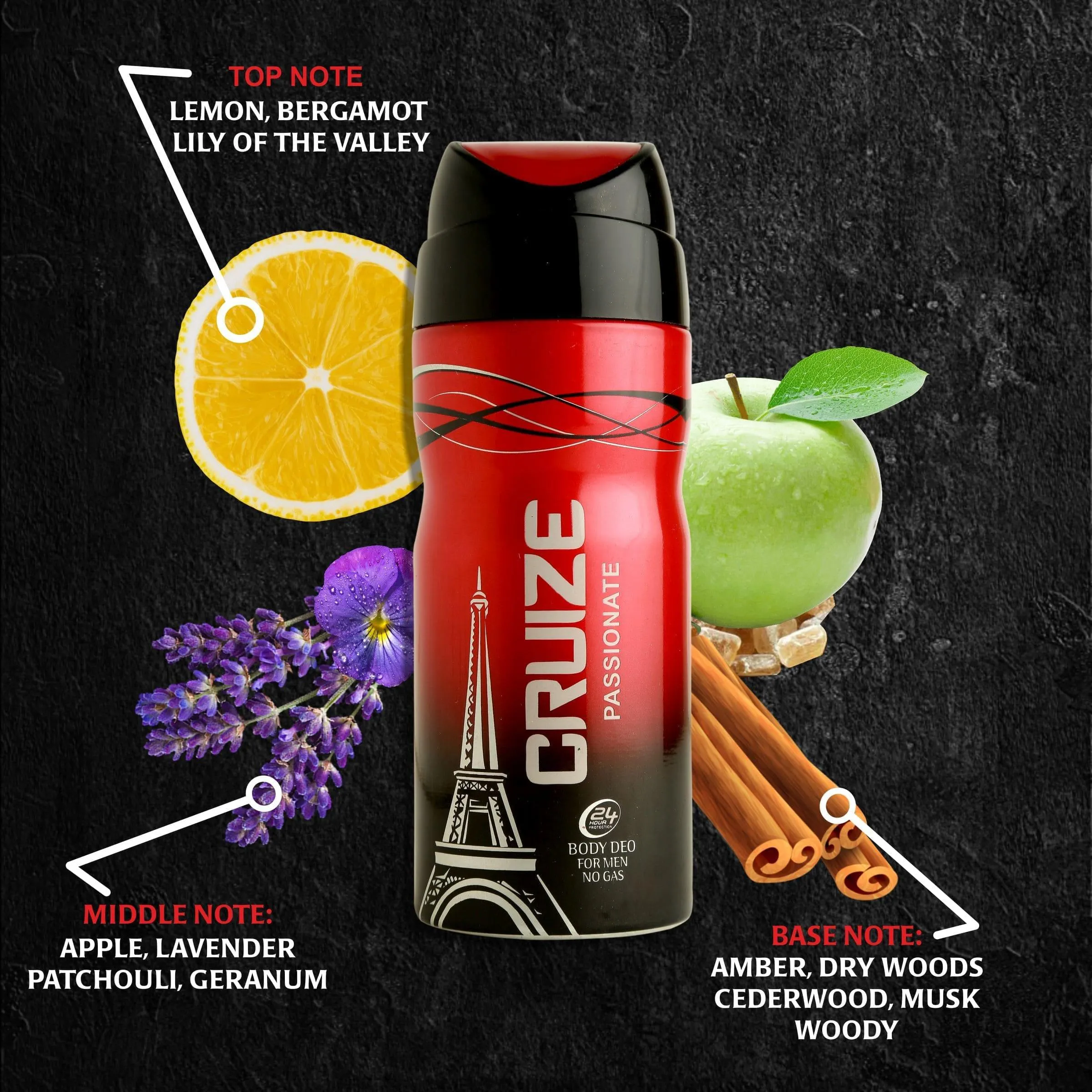 Cruize Phantom & Passionate No Gas Deo For Him ( 150ml x 2 )