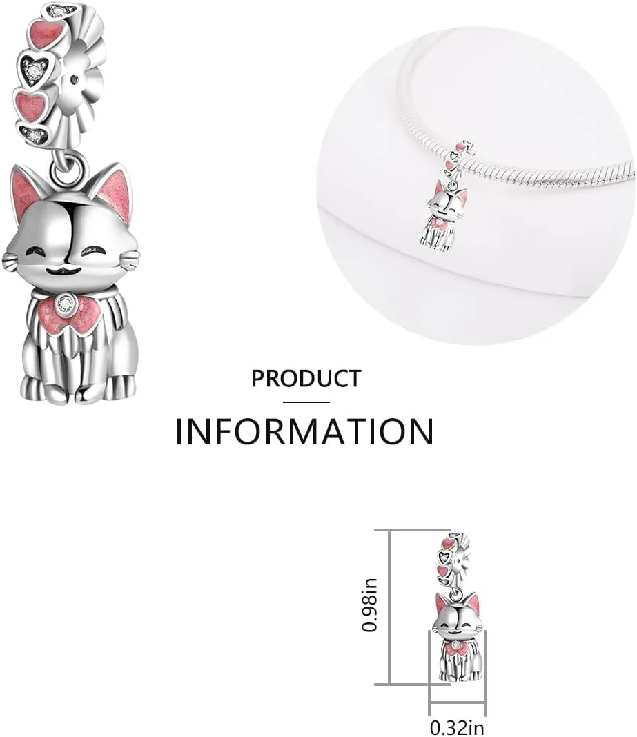 Cute Animal Charms for Bracelets and Necklaces 925 Sterling Silver Charms Jewelry Pendant Beads Charm Birthday Gift for Women Girls Mom Daughter