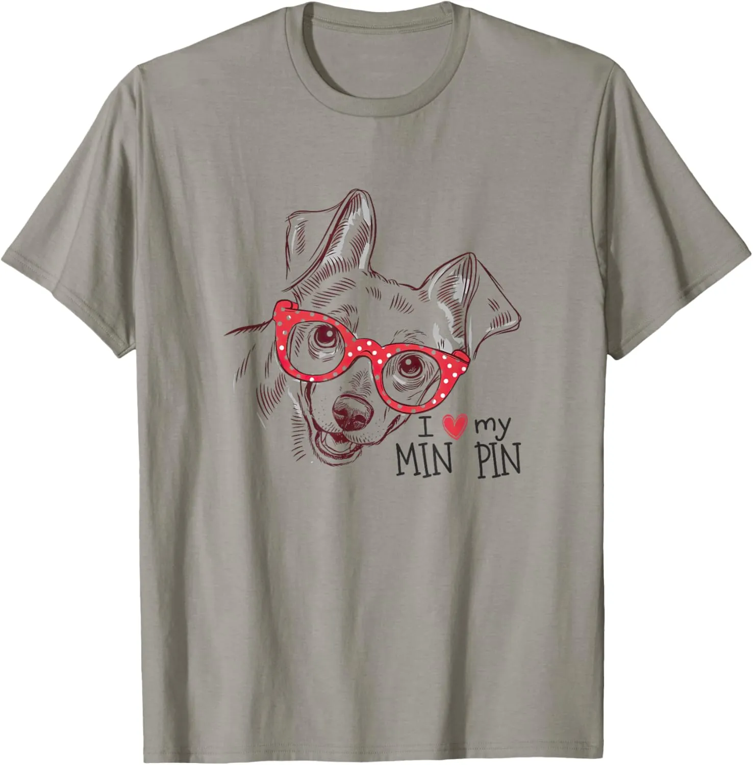 Cute Min Pin Dog Sketch Art Miniature Pinscher T-Shirt