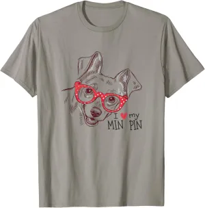 Cute Min Pin Dog Sketch Art Miniature Pinscher T-Shirt