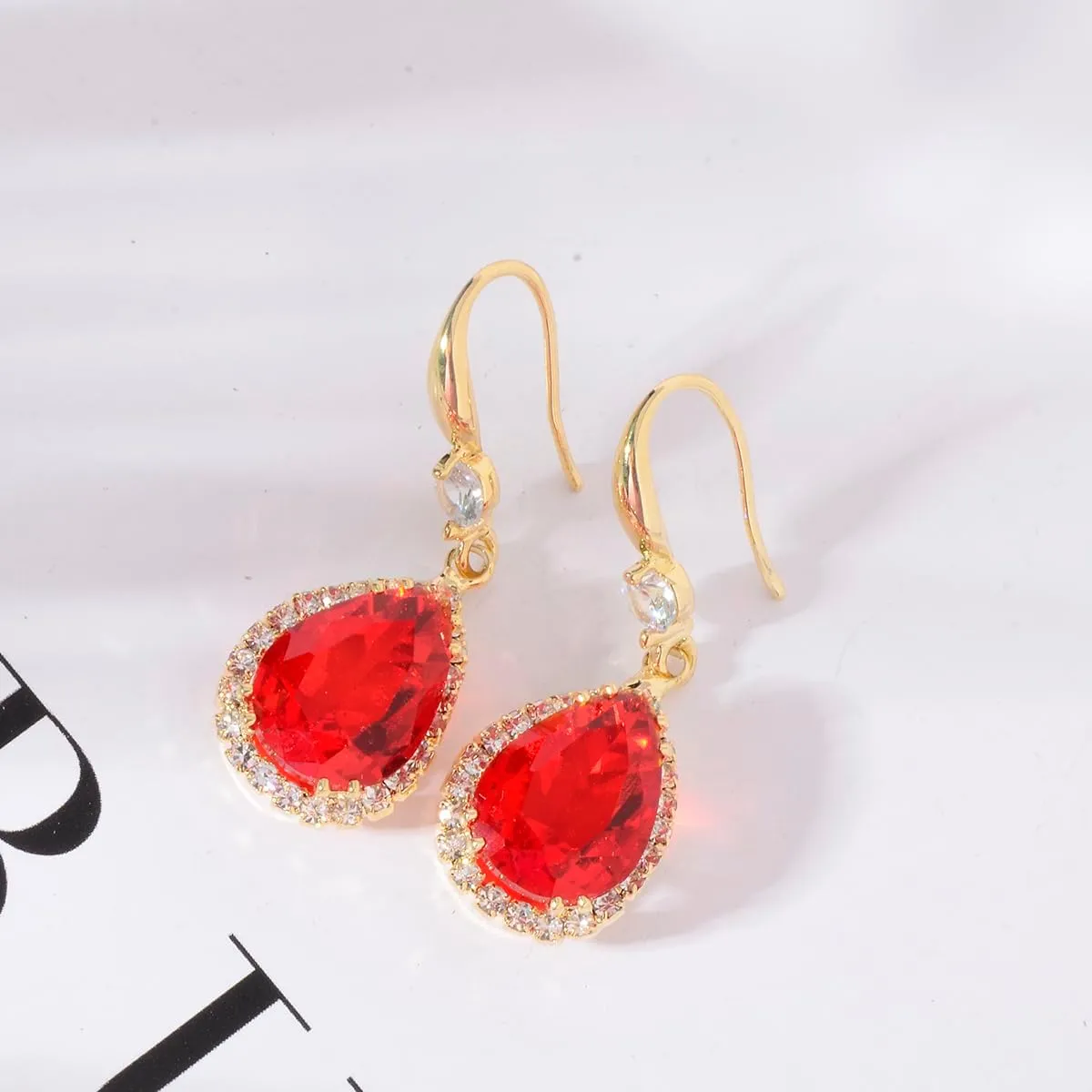 CZ Teardrop Drop Chandelier Wedding Earrings Trendy Elegant Cubic Zirconia Crystal Bridal Jewelry Earrings for Bride or Bridesmaids Mother of Bride Gift Dangles Fish Hook Everyday Gala Earrings