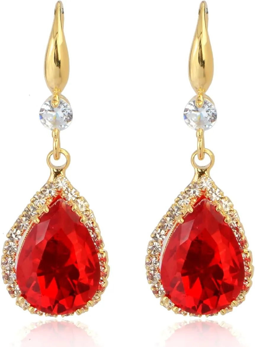 CZ Teardrop Drop Chandelier Wedding Earrings Trendy Elegant Cubic Zirconia Crystal Bridal Jewelry Earrings for Bride or Bridesmaids Mother of Bride Gift Dangles Fish Hook Everyday Gala Earrings