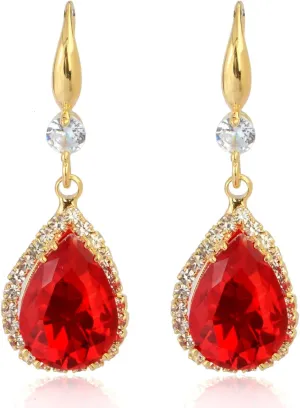 CZ Teardrop Drop Chandelier Wedding Earrings Trendy Elegant Cubic Zirconia Crystal Bridal Jewelry Earrings for Bride or Bridesmaids Mother of Bride Gift Dangles Fish Hook Everyday Gala Earrings