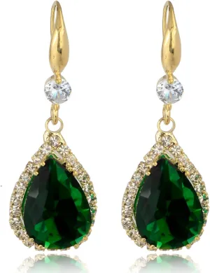 CZ Teardrop Drop Chandelier Wedding Earrings Trendy Elegant Cubic Zirconia Crystal Bridal Jewelry Earrings for Bride or Bridesmaids Mother of Bride Gift Dangles Fish Hook Everyday Gala Earrings