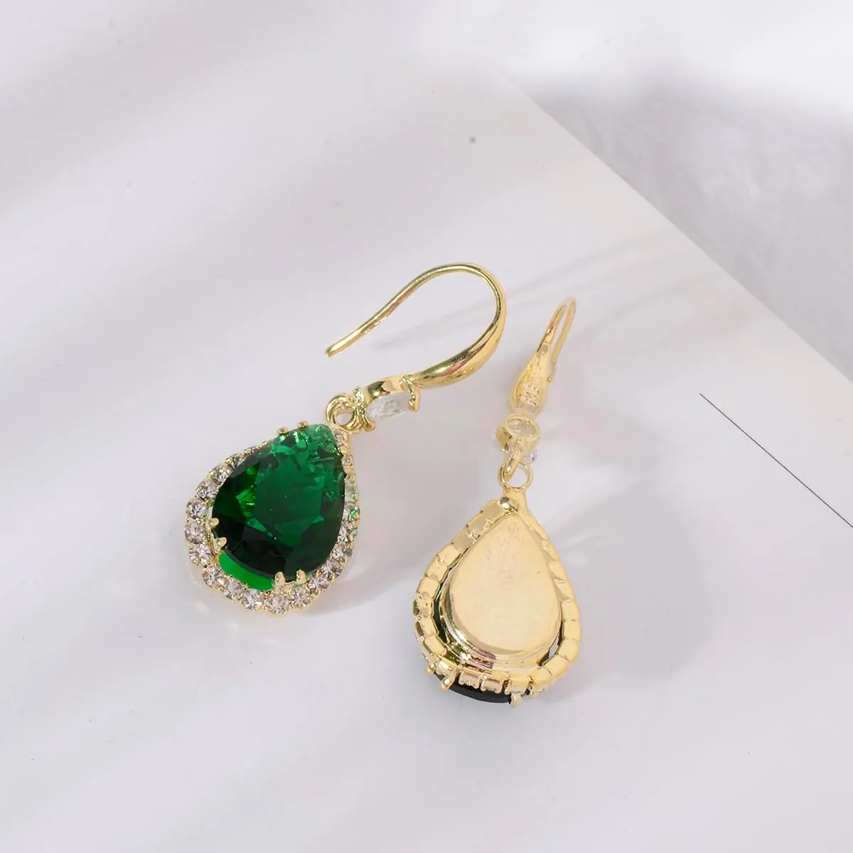 CZ Teardrop Drop Chandelier Wedding Earrings Trendy Elegant Cubic Zirconia Crystal Bridal Jewelry Earrings for Bride or Bridesmaids Mother of Bride Gift Dangles Fish Hook Everyday Gala Earrings