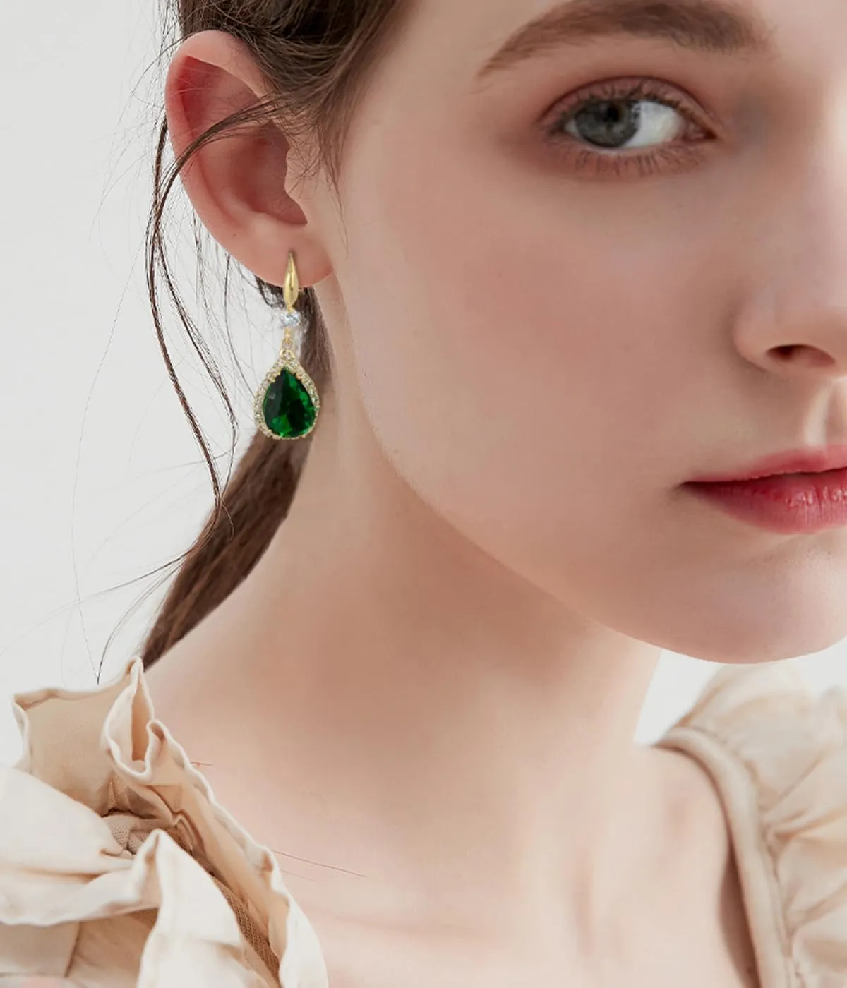 CZ Teardrop Drop Chandelier Wedding Earrings Trendy Elegant Cubic Zirconia Crystal Bridal Jewelry Earrings for Bride or Bridesmaids Mother of Bride Gift Dangles Fish Hook Everyday Gala Earrings