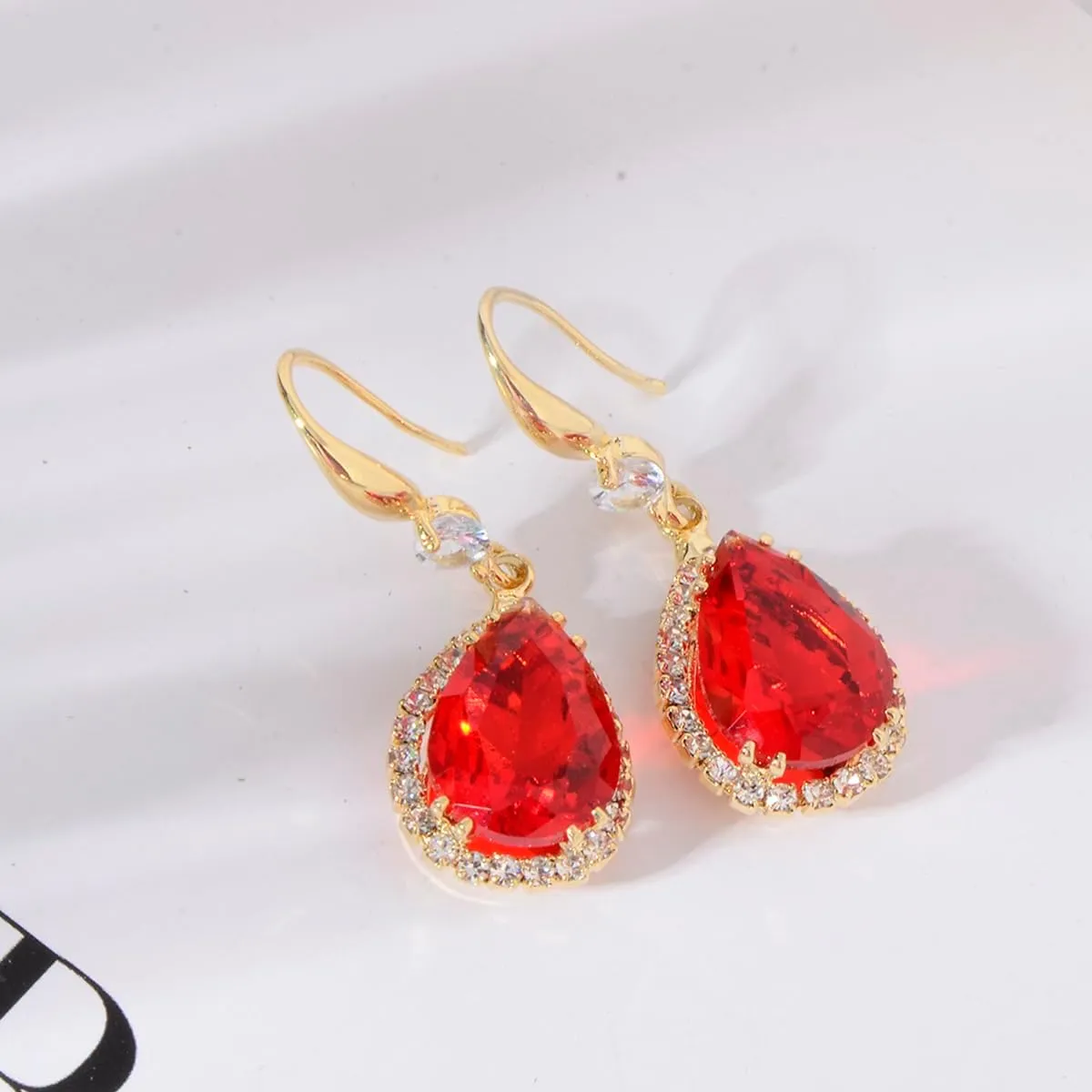 CZ Teardrop Drop Chandelier Wedding Earrings Trendy Elegant Cubic Zirconia Crystal Bridal Jewelry Earrings for Bride or Bridesmaids Mother of Bride Gift Dangles Fish Hook Everyday Gala Earrings
