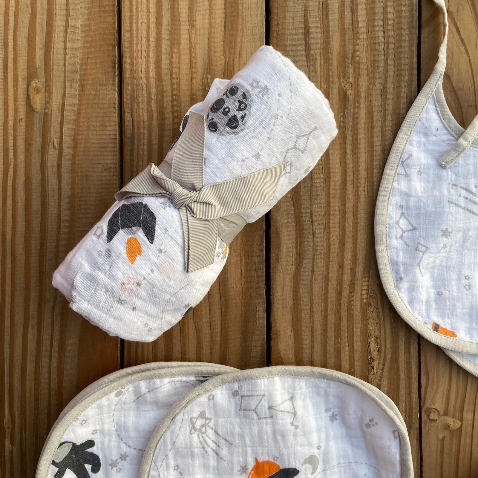 Daddy's Little Astronaut Muslin Essential Combo   Custom Bunny Bag